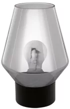 Настольная лампа VERELLI, 1х60W (E27), ?165, H250, сталь, черный /дымчатое стекло, черный-прозрачный купить с доставкой по России